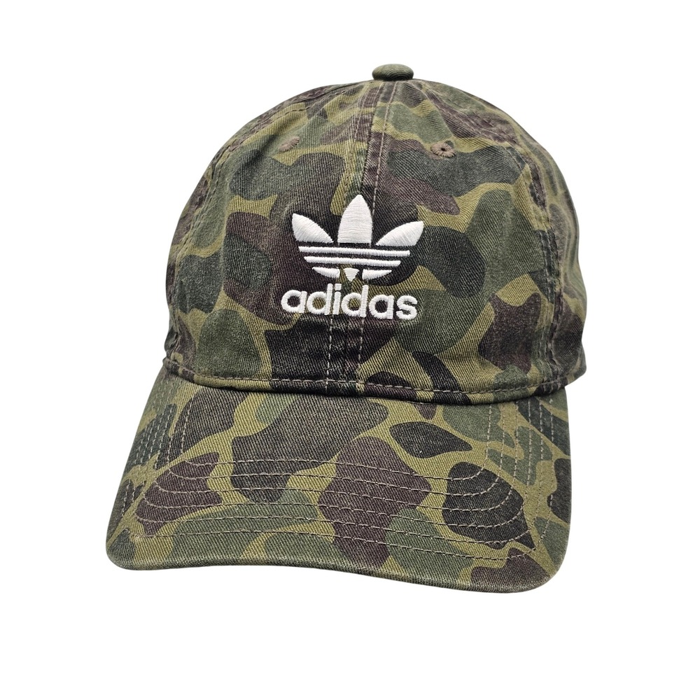 adidas Originals Camo Trefoil Relaxed Strapback Hat Camouflage Dad Cap OSFW